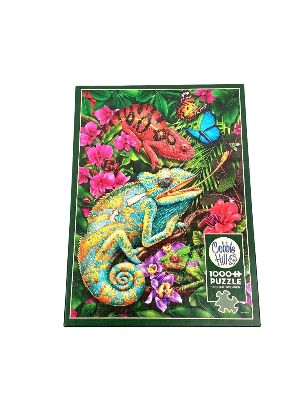 Cobble Hill Karma Chameleon Jigsaw Puzzle 1000 Piece Random Cut & Poster Include